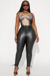 Seeking Pleasure Faux Leather Skinny Pant - Black