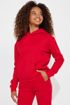 Mini Relaxed Vibe Solid Hoodie - Red