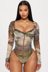 Midnight Fantasy Mesh Bodysuit - Green/combo