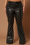 Claire Embellished Pant - Black