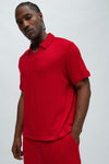 Catanina Textured Polo - Red