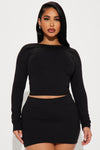 Clarissa Backless Skirt Set - Black