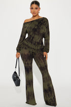 Jazzy Vibes Tie Dye Pant Set - Olive