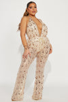 Taboo Sequin Jumpsuit - Gold