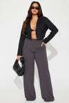 Pay Up Pinstripe Cropped Blazer - Black