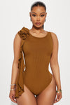 Most Popular Ribbed Bodysuit - Brown