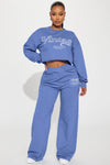 Manhattan Wide Leg Pant - Blue