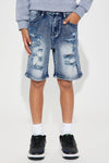 Mini Get In The Mix Denim Short - Indigo