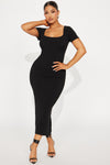 Maeve Short Sleeve Maxi Dress - Black