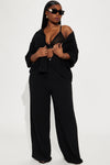 Roslyn Linen Pant Set - Black