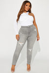 In The Night High Rise Skinny Jeans - Grey