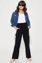 Mini Meadow High Rise Wide Leg Washed Gauze Pant - Black