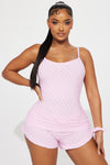 Time For Bed PJ Short Set - Pink/combo