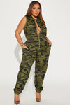 Hidden in Plain Sight  Camo Jumpsuit - Green/combo