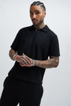 Cairo Textured Polo - Black