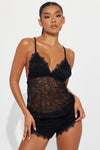 Need Your Touch Lace PJ Short Set - Black