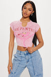 Pink Panther Washed Crop Top - Pink/combo