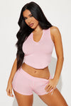 Cute And Comfy PJ Boyshort Set - Pink