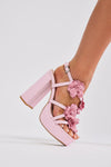 Rooftop Brunch Heeled Sandals - Pink