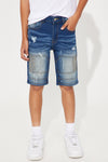 Mini Moto King Denim Shorts - Medium Wash