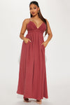 Beach Vacation Maxi Dress - Rust