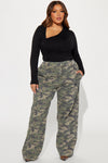 Berkely Washed Camo Cargo Pant - Olive/combo