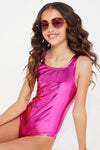 Mini Jodie Metallic 1 Piece Swimsuit - Pink