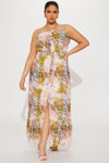 Paisley Challis Maxi Dress - Green/combo