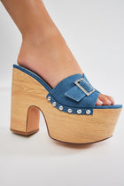 Shae Platform Mules - Denim