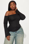 Too Good One Shoulder Top - Black