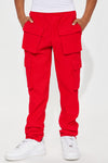 Mini Show Up Snap Cargo Pants - Red