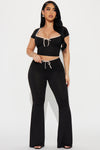 The Bow Era Pant Set - Black