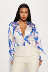 Stars Aligned Satin Shirt - Ivory/combo