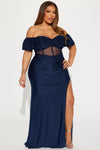 Emma Corset Gown - Navy