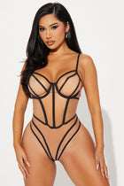 Seductive Look Mesh Teddy - Nude/combo