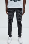 Keeping It Real Stacked Skinny Jeans - Black Wash