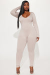 Natalia Smooth Snatched Jumpsuit - Sand