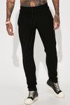 Dean Textured Slim Pants - Black