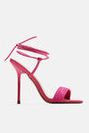 Sugar Free Wrap Up Heeled Sandals - Pink