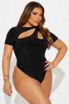 Keilani Short Sleeve Bodysuit - Black