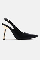 Put The Time In Slingback Pumps - Black