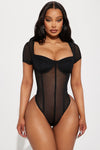 Mila Mesh Bodysuit - Black