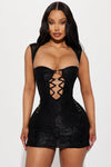 Liliana Lace Micro Mini Dress - Black