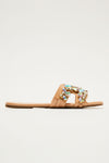 Jazzlyn Embellished Flat Sandals - Nude