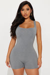 Shania Double Lined Romper - Charcoal