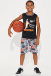 Mini Slam Dunk Short Set - Orange/combo