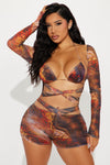 Miami Affair Mesh Romper Set - Multi Color