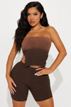 Lila Ombre Short Set - Brown