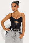 Falling For You Corset Top - Black