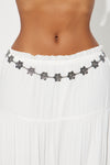 Once And Floral Chain Belt - Silver